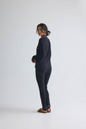 Langes Pyjama-Set aus Bambus in Schwarz