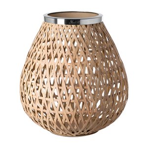 Windlicht SHONA Eisen pulverbeschichtet glatt silberfarben natur 26 cm x 26 cm x Ø 26 cm x H 27,5 cm