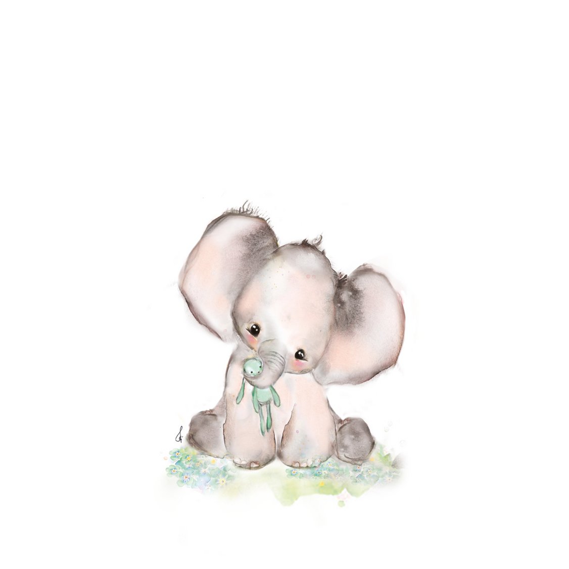 Suki Elephant Square card with enveloppe Copy