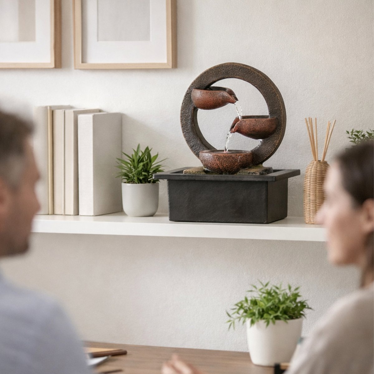 Zimmerbrunnen – Terai – Zen-Dekor-Idee – buntes LED-Licht – Wasserfluss-Kaskade – entspannendes Ambiente-Geschenk