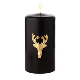 Set of 3 gold-colored, nickel-plated aluminum candle pins in the shape of elk antlers, standing 6 cm tall.