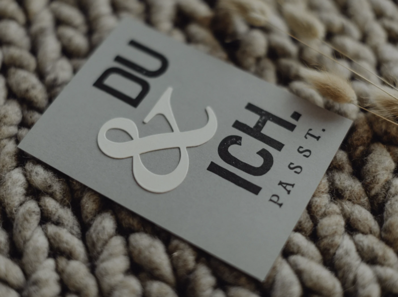 Stamped Postcard "Du & ich"
