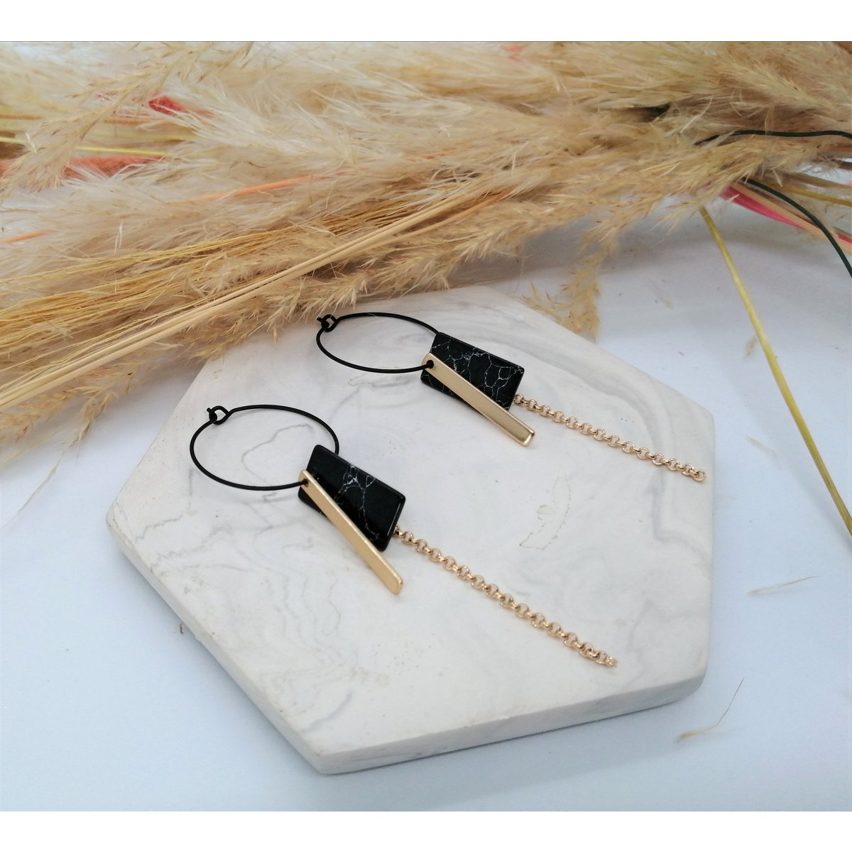 Pendientes - Minimalismo - Mármol 3