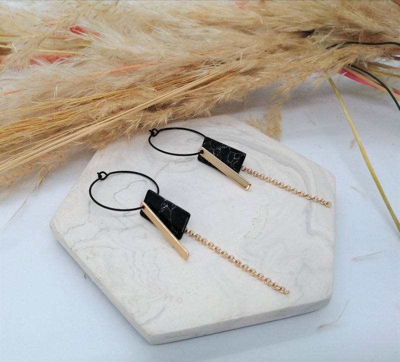 Pendientes - Minimalismo - Mármol 3