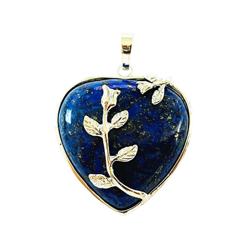 Lapis lazuli vedhæng - Blomsterhjerte