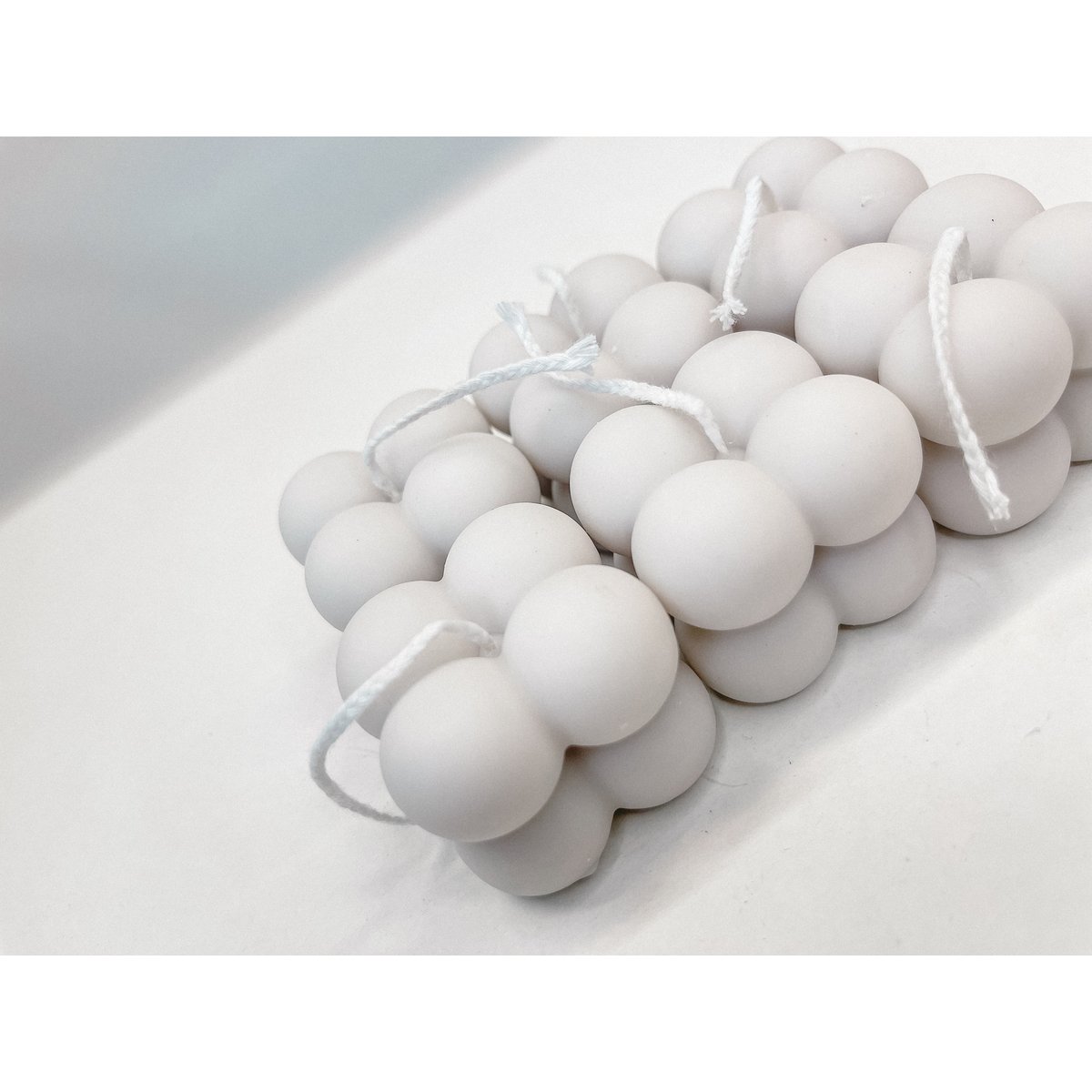 Bubble Candle Light Gray (small) - Small Light Gray Bubble Candle