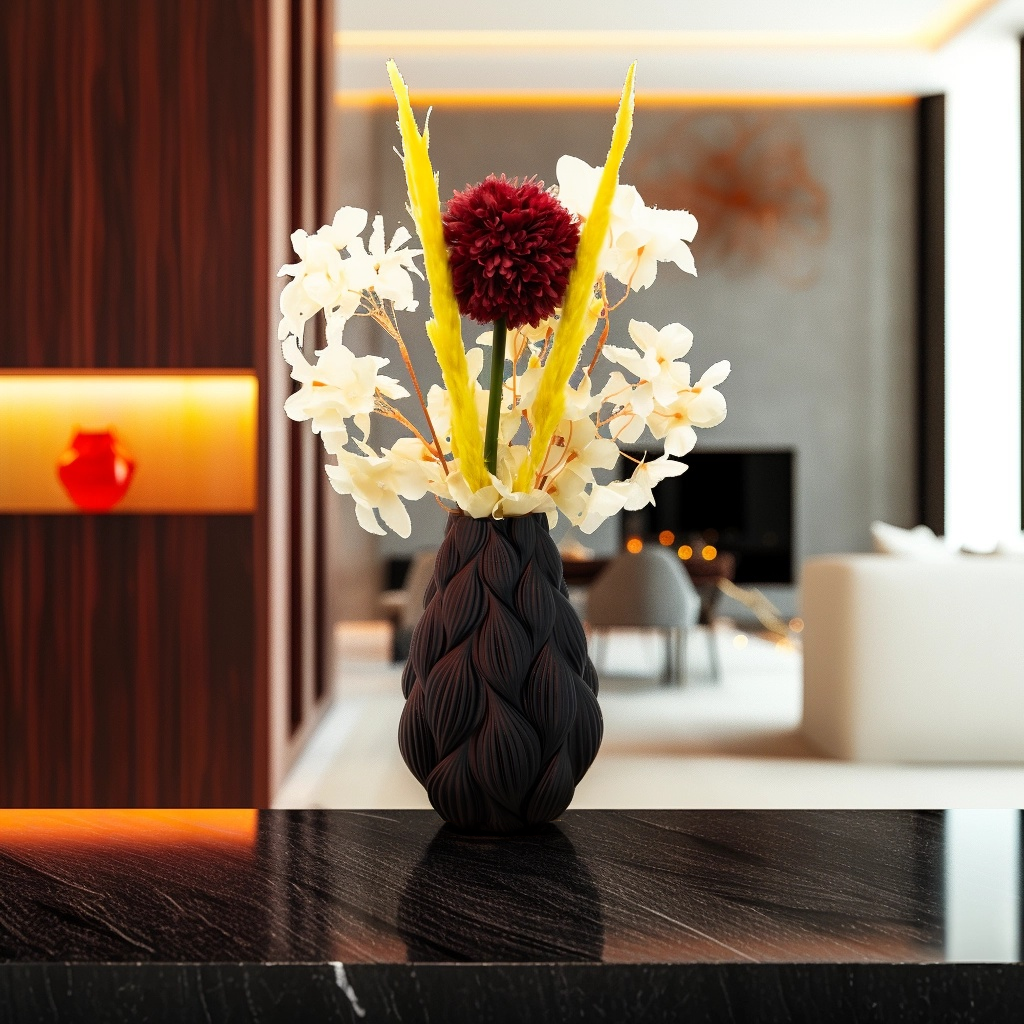 Jarrón Lamina 3D - Jarrón impreso en 3D - PLA duradero - Adecuado para flores artificiales