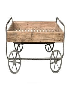 METAL FIR TROLLEY 110X67X46 NATURAL RUSTIC TROLLEY MB206182