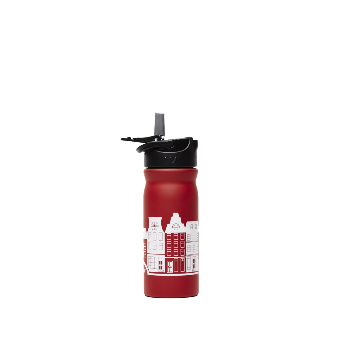 Waterfles rietje RVS 400 ml