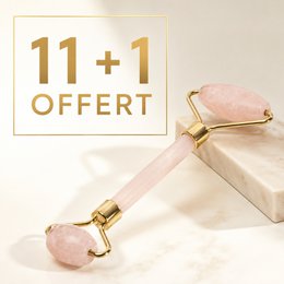 Juego de 11+1 masajeadores de rodillos faciales de cuarzo rosa gratis