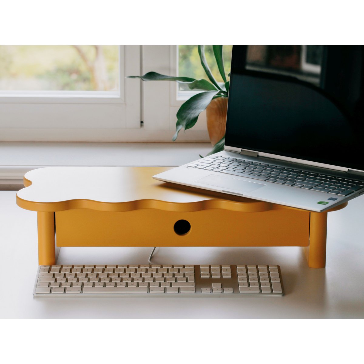 Monitor stand / desk riser FLOWER 60 cm wide funky style