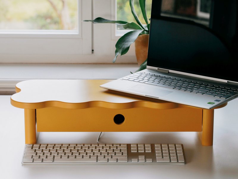 Monitor stand / desk riser FLOWER 60 cm wide funky style