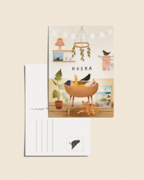“Hoera, een baby” – A6 Geïllustreerde Kaart | 350gsm Tintoretto Gesso