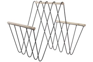 Zeitschriftenständer aus Eisen, MDF, 41 x 31 x 36 cm, schwarz, LD181400