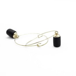 Gold Hoop Earrings - Tiny Weight Charm