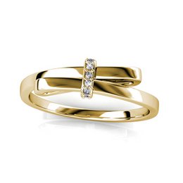 Lichtgevende boogring - goud en kristal