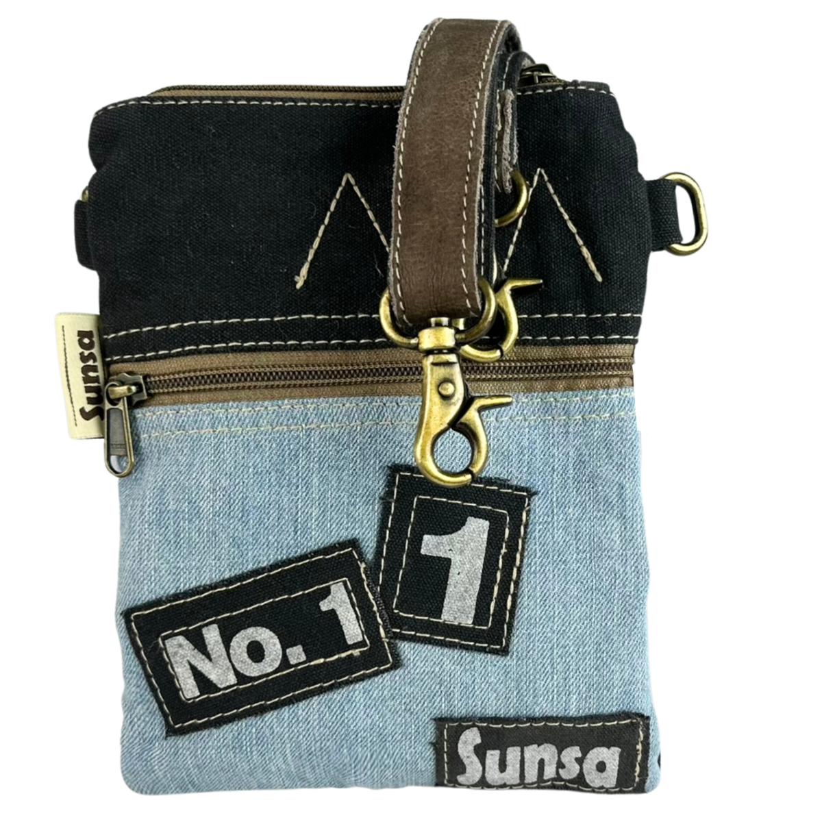 Sunsa dames schoudertas. Schoudertas in vintagestijl. Canvas handtas. kleine crossbodytas voor dames. Sterrenbadge