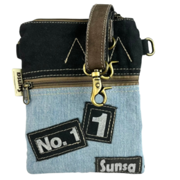 Sunsa dames schoudertas. Schoudertas in vintagestijl. Canvas handtas. kleine crossbodytas voor dames. Sterrenbadge