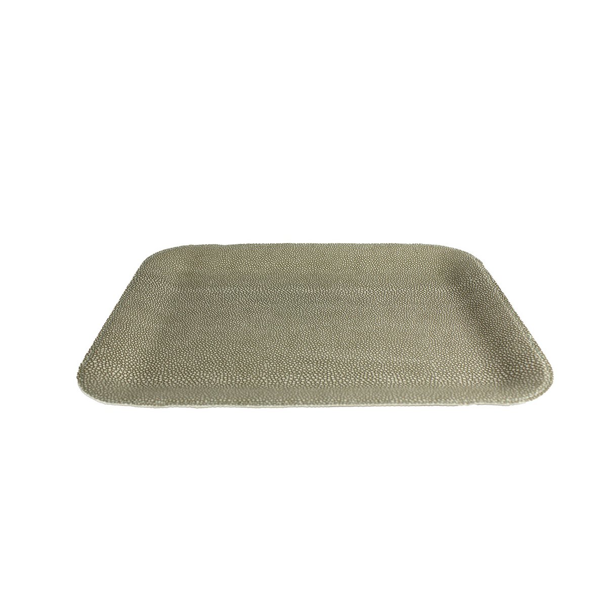 Tablette plate grande green en cuir synthétique vert