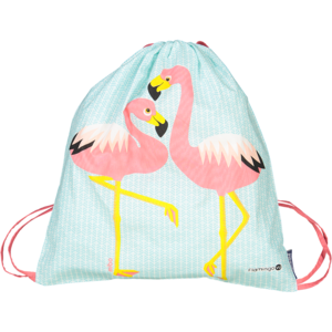 Children's activity bag, organic cotton, pink flamingo