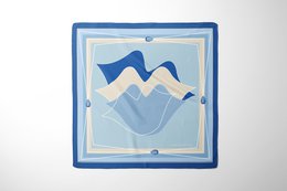 Quadratischer Seidenschal - MUSE 67*67 cm - Blau