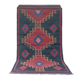 Modern Reddish Grey Kilim Rug