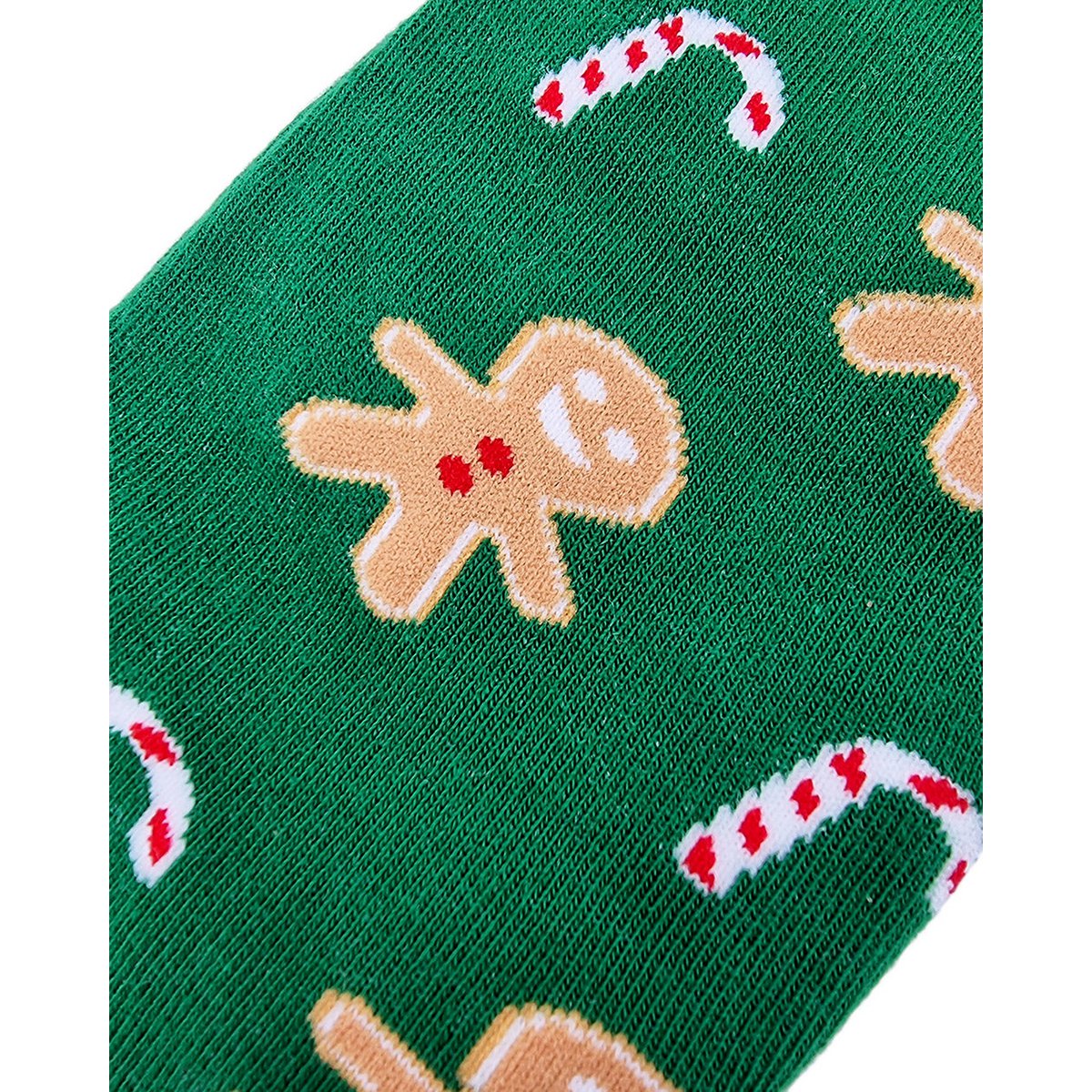 Socks - Green with gingerbread men ADULTS & KIDS