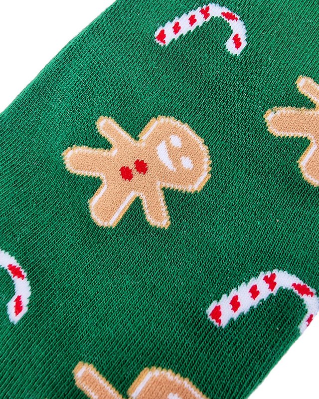 Socks - Green with gingerbread men ADULTS & KIDS