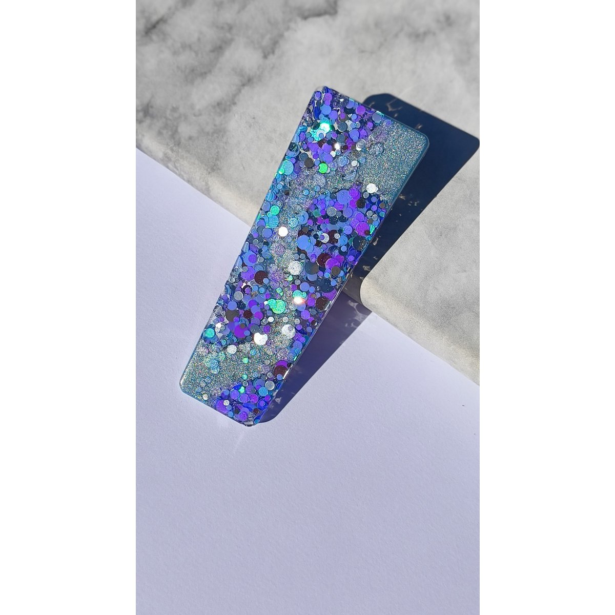 ⋒ pacchetto di clip per capelli in resina - Glow viola (11 articoli) ⋒