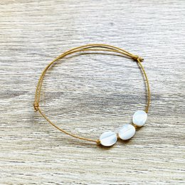 Pulsera ajustable Candy piedras naturales dorado