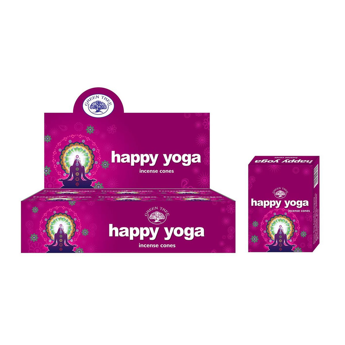 Green Tree Happy Yoga Cones