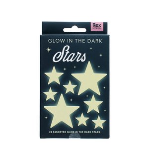 Glow in the dark zelfklevende vormen (doos van 24) - Sterren