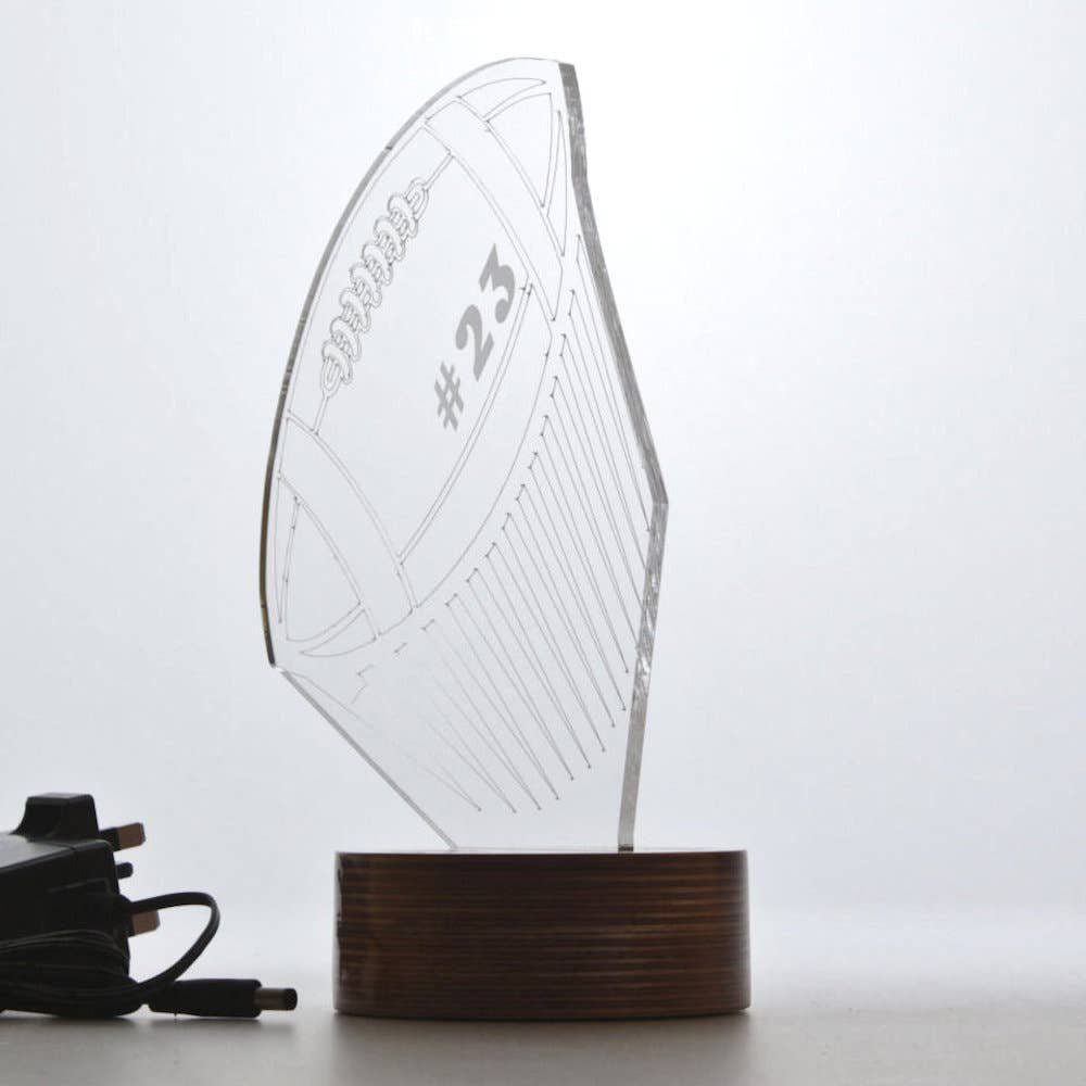 3D-Fußball-LED-Licht | Holz