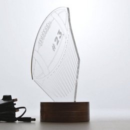 3D-Fußball-LED-Licht | Holz