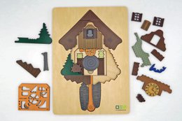 Doorkijkpuzzel: koekoeksklok uit het Zwarte Woud | Meerlaagse houten puzzel voor het hele gezin | Cadeau voor liefhebbers van het Zwarte Woud