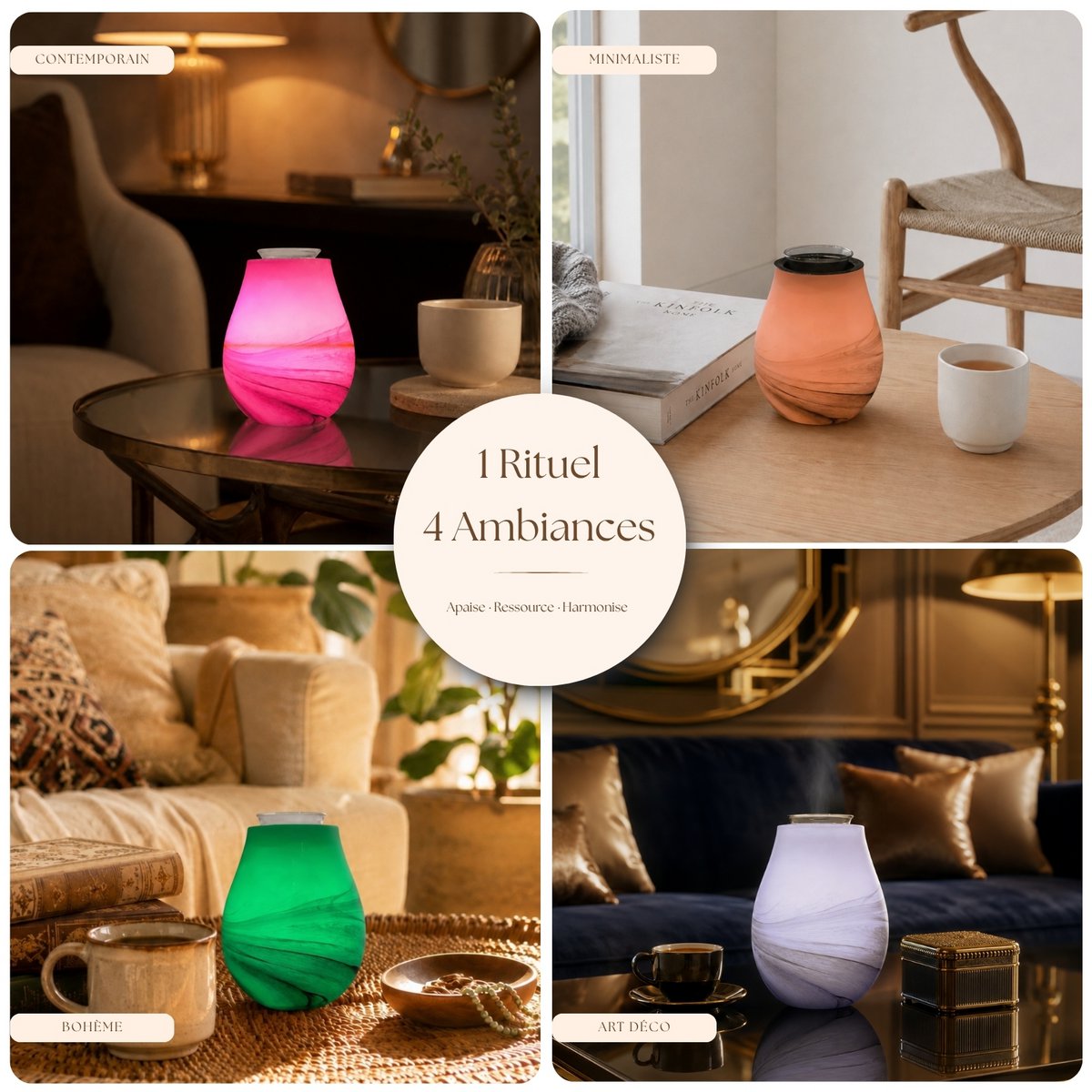 Soft heat diffuser - Calorya n ° 11 - in glass - Diffusion and lamp - Aromatherapy accessory - Decoration and gift idea