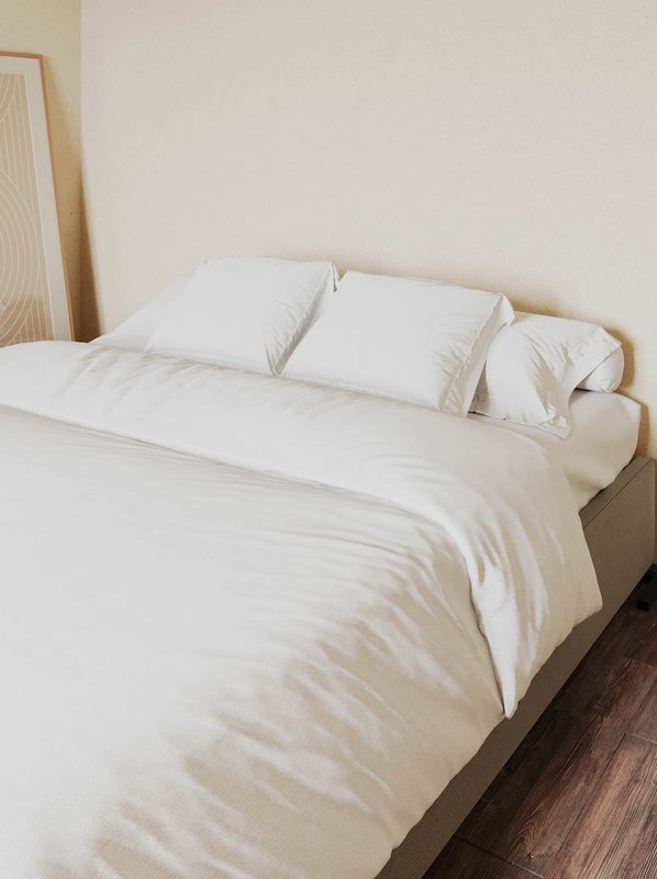 Hvidt Aurora Cotton Percale ark sæt