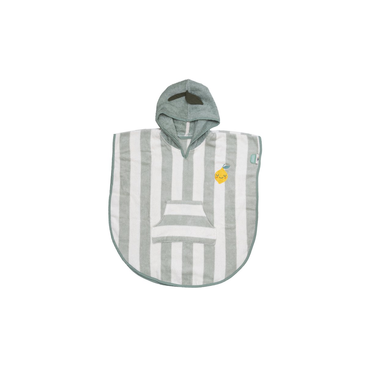 Badstof katoenen kinderponcho met capuchon Lola Lemon