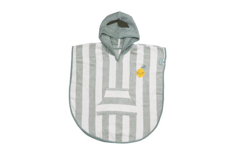 Poncho con cappuccio in spugna di cotone per bambini Lola Lemon