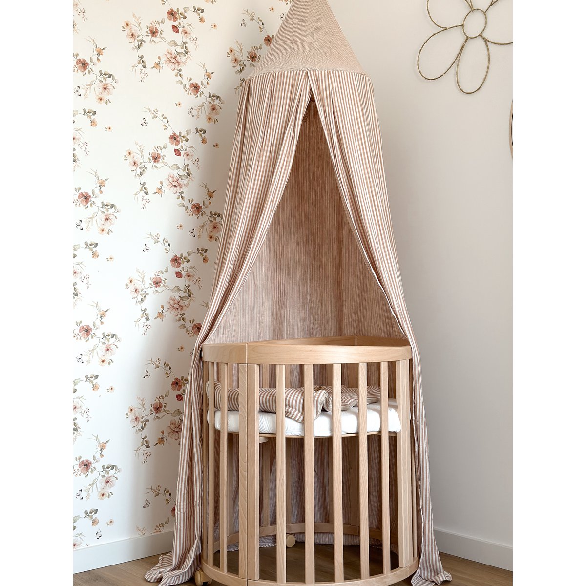 Beige Stripes  - Bed canopy