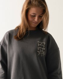 Økologisk sweatshirt, nyd at blive sat på pause, antracit