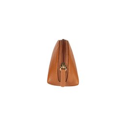 RB1088S | Astuccio/Pochette a Mezzaluna Made in Italy in Vera Pelle grana Dollaro. Colore Cognac