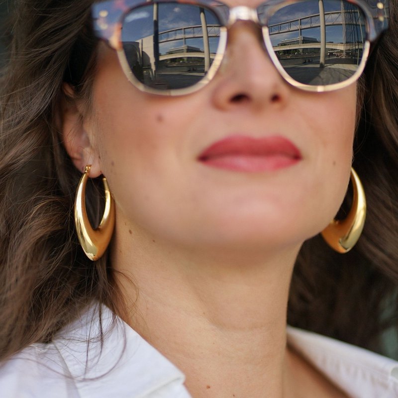 Earrings Gloria, stainless steel, hoops