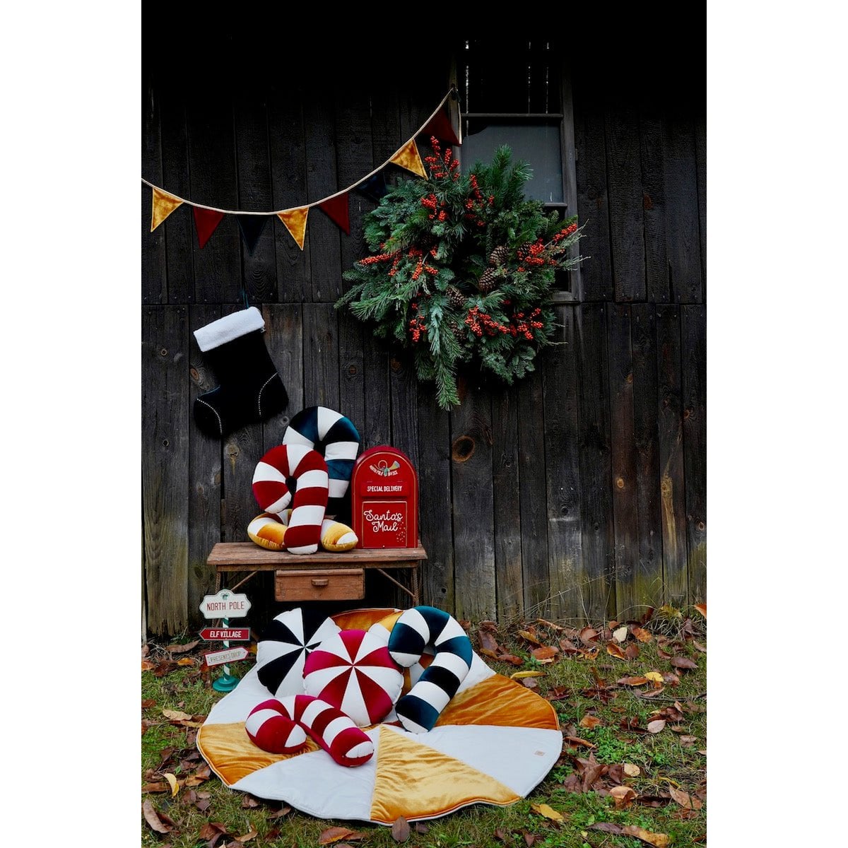 Samtgirlande „Frohe Weihnachten“, Weihnachtsdekoration