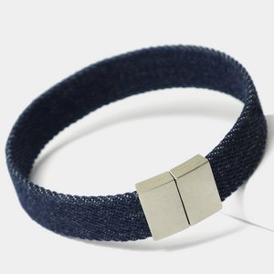 Blue Denim Single Raw Armband – dezente, vegane Alternative