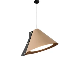 Lampada a sospensione Silence S D28 cm in pelle riciclata
