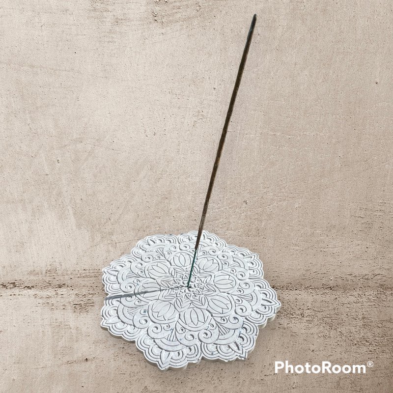 Price Down!  Mandala Coaster or Incense Holder - made of Jesmonite