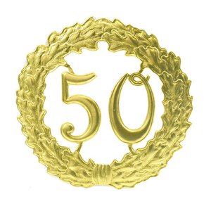 Anniversary number 50, without wire, D18cm, gold