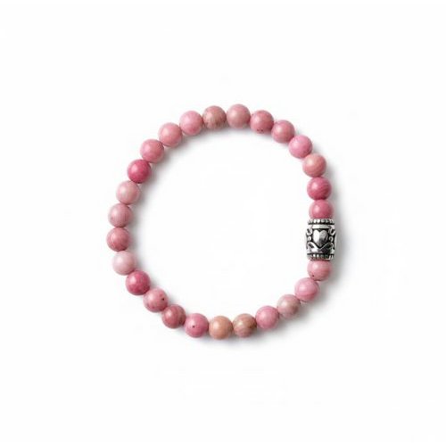 Dames armband Rhodochrosiet 6 mm met basic kraal