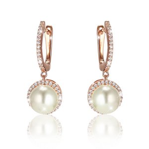 Rose pearl earrings